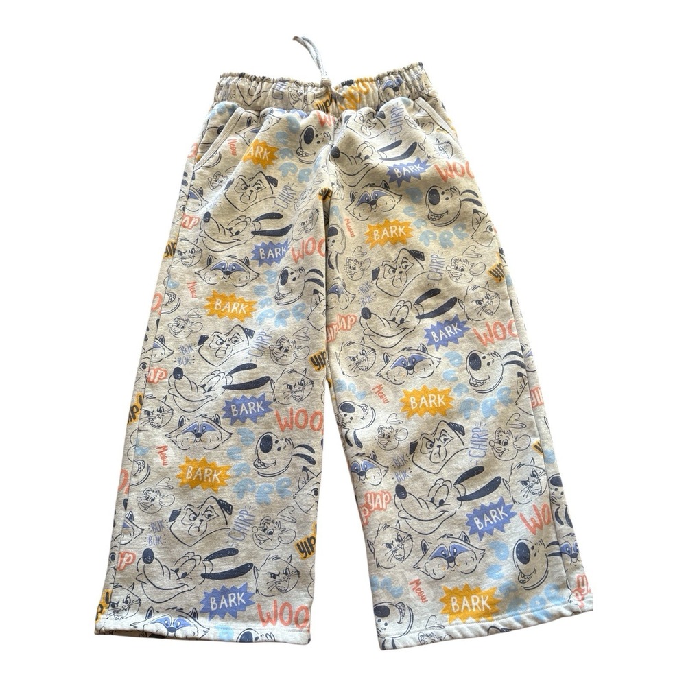 Disney Parks Pets Sweatpants Size Medium Gray Meeko Percy Gus‎ Pluto 27" Inseam